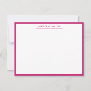 Magentans Rosa Enkel linje Modern Classialist Mini Anteckningskort