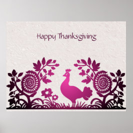 Magentans Thanksgiving Turkiets Blommigt Poster
