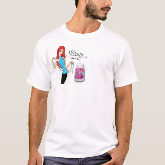 Magert fiberbröstkorgtryck med damvitT-tröja Tee Shirt