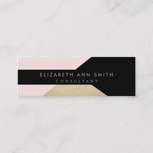 Magert guld verkställer den chic visitkorten mini visitkort (Framsida)