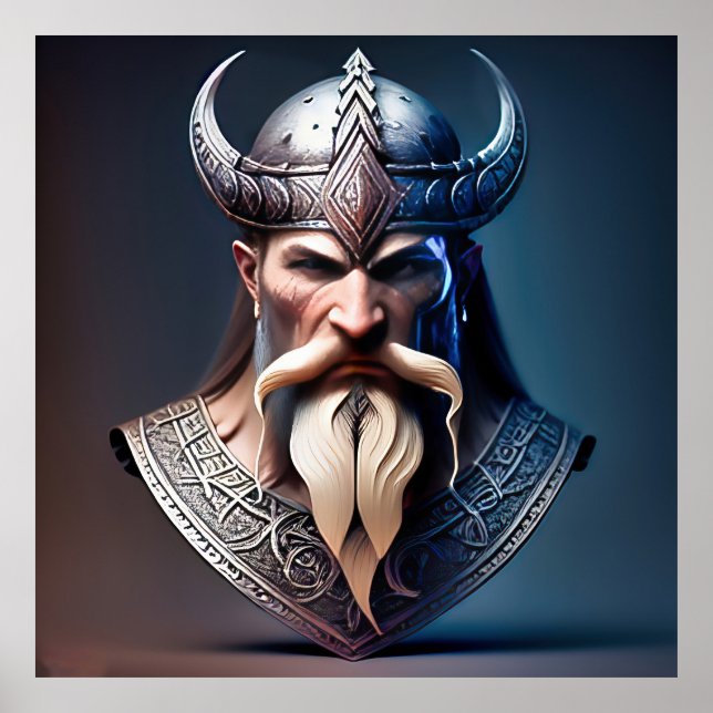 magestic Viking Warrior Art Poster (Framsidan)