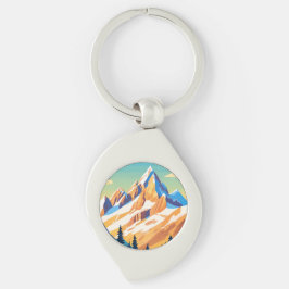 Magestiska berg swirl silverfärgad nyckelring