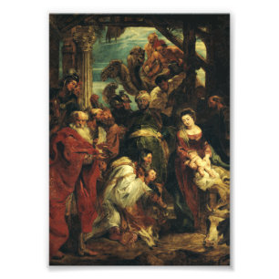 Maggiaernas tillbedjan av Peter Paul Rubens Fototryck