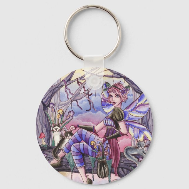 Maggie - Fairy and Cat Keychain Nyckelring (Framsida)