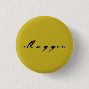 Maggie från föräldralössvartcalligraphy knapp
