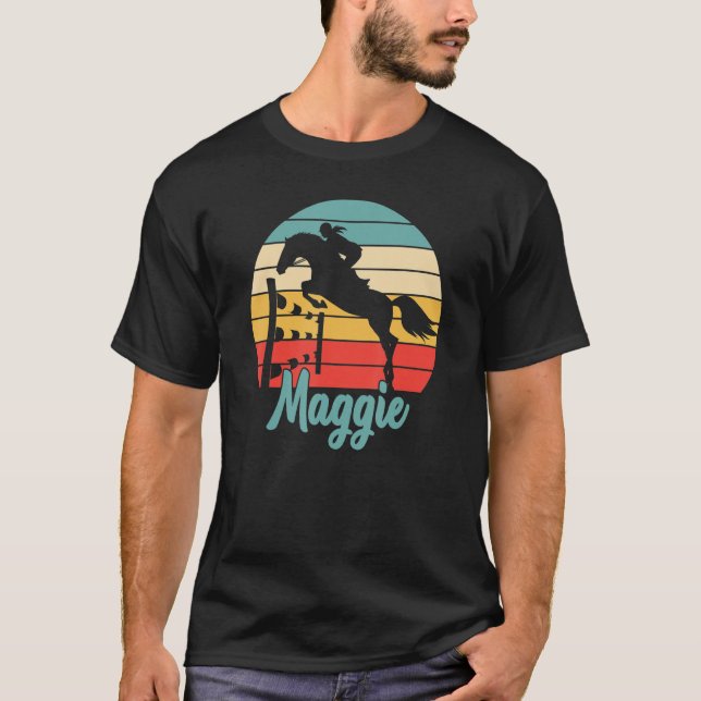 Maggie Namn Equestrian Maggie Horse Girl 1 T Shirt (Framsida)