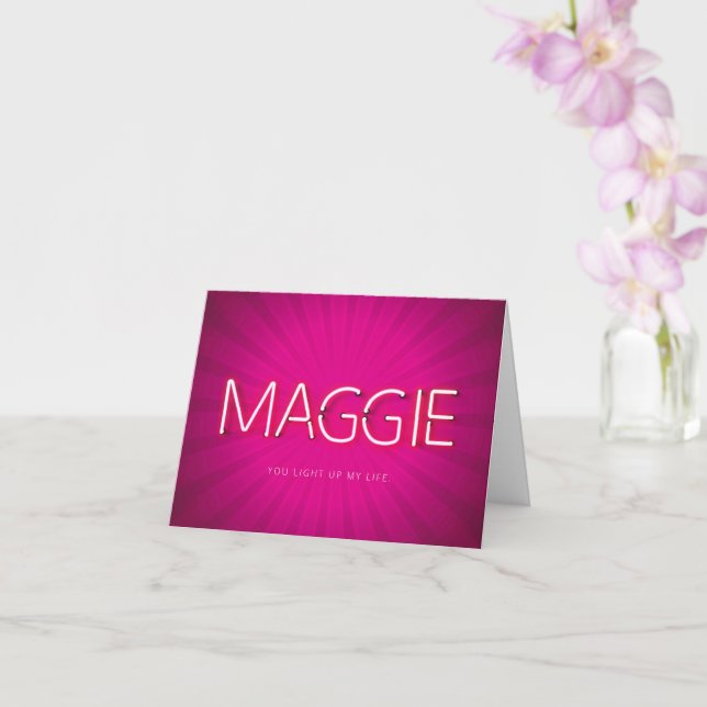 Maggie namn i ljus-kort kort (Orkide)