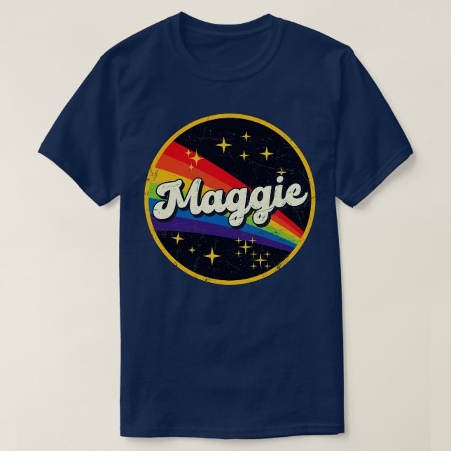 Maggie Rainbow in Space Vintage GrungeStyle T Shirt (Design framsida)