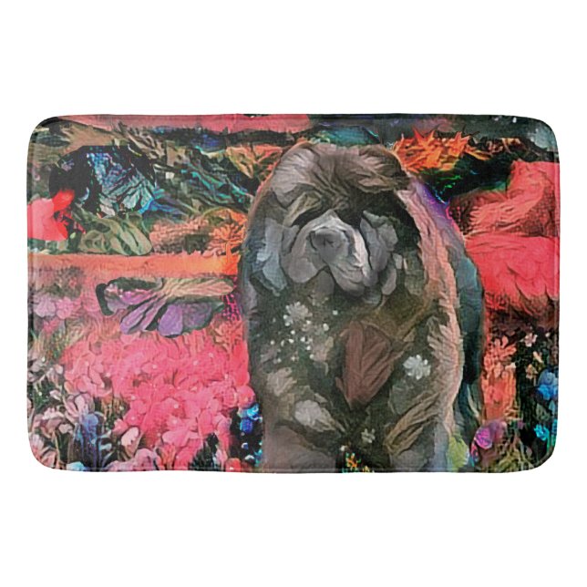 MAGGIE svart chow låda eller badmat Badrumsmatta (Framsidan)