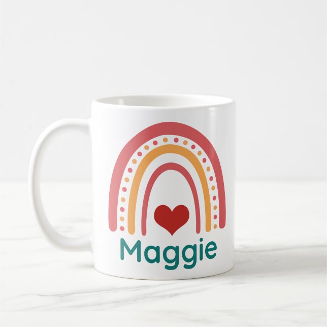 Maggie Vintage Boho Rainbow Kaffemugg (Vänster)