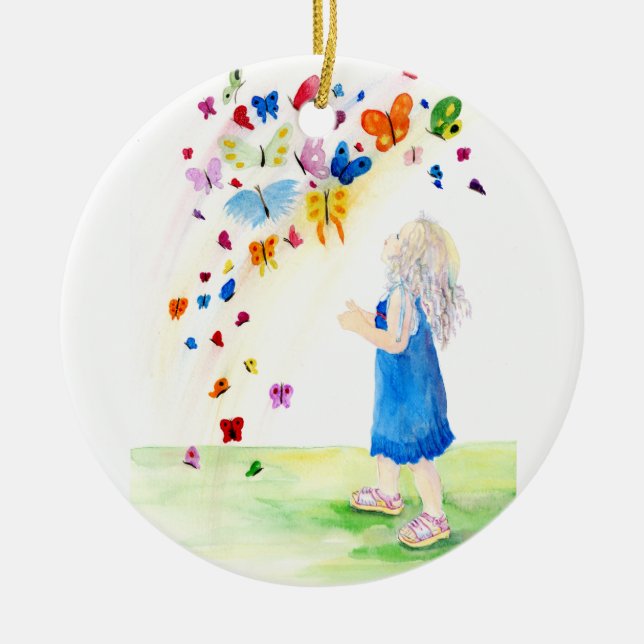 Maggies fjärilar julgransprydnad keramik (Framsidan)
