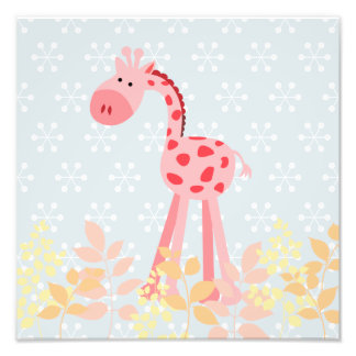 Maggie's Menagerie Nursery Prints: Cherry Giraffe Fototryck