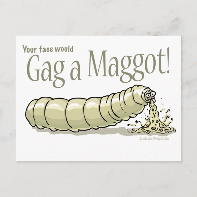 maggot_gag_zazzle vykort (Framsida)
