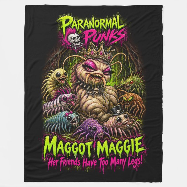 Maggot Maggie - Paranormal Punks Flanellfilt Fleecefilt (Framsidan)