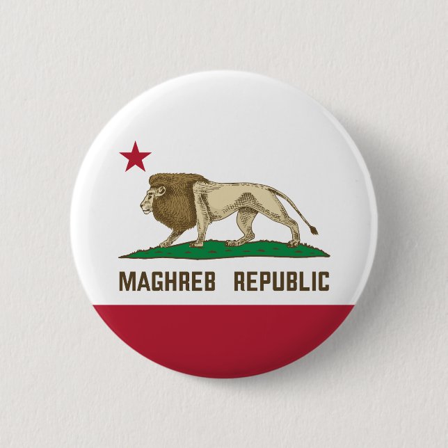 Maghreb Republic Lejon Flagga Berber Pride Knapp (Framsida)