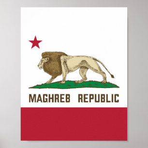 Maghreb Republic Lejon Flagga Berber Pride Poster