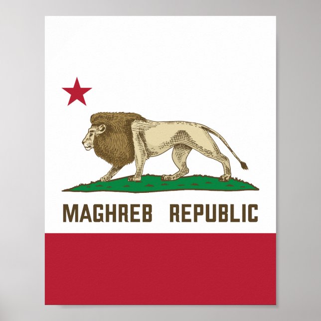 Maghreb Republic Lejon Flagga Berber Pride Poster (Framsidan)