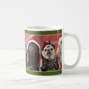 Magi av julmopsmuggen av mops och kyssar kaffemugg