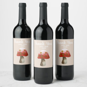 Magi av Red Mushroom Toadstool Vinflaska Etikett