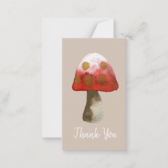 Magi av röd svampmyrtoadstool anteckningskort (Framsida)