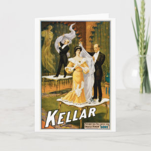Magi för vintage för trollkarl för Kellar ~ agerar Kort