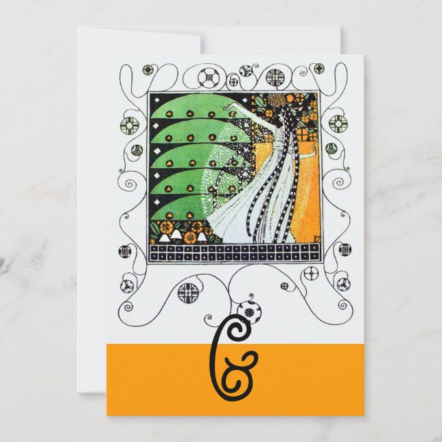 MAGI I VÅREN,ljusgrön svart gul Inbjudningar (Framsida)