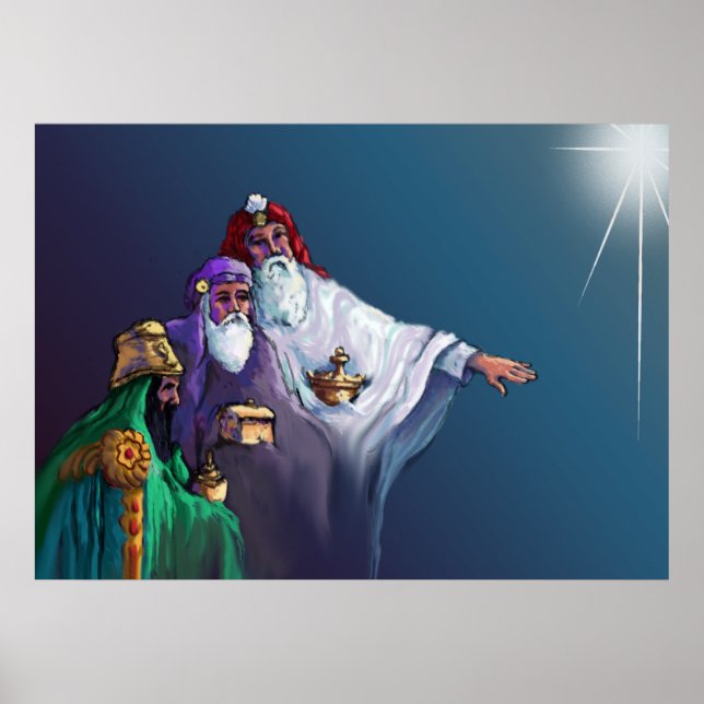 MAGI KUNG 3 WISEMEN & STAR av SHARON SHARPE Poster (Framsidan)