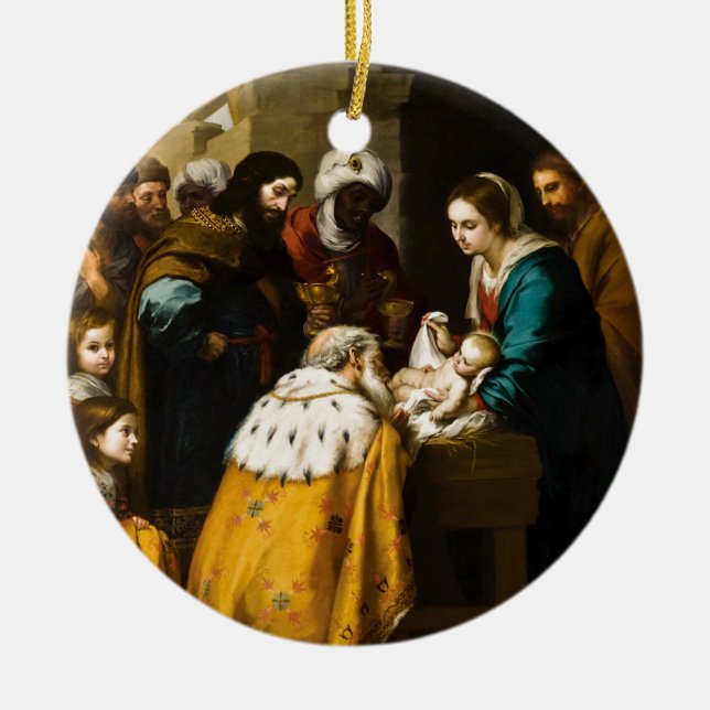 Magi Nuvarande Jesus Gifts Julgransprydnad Keramik (Framsidan)
