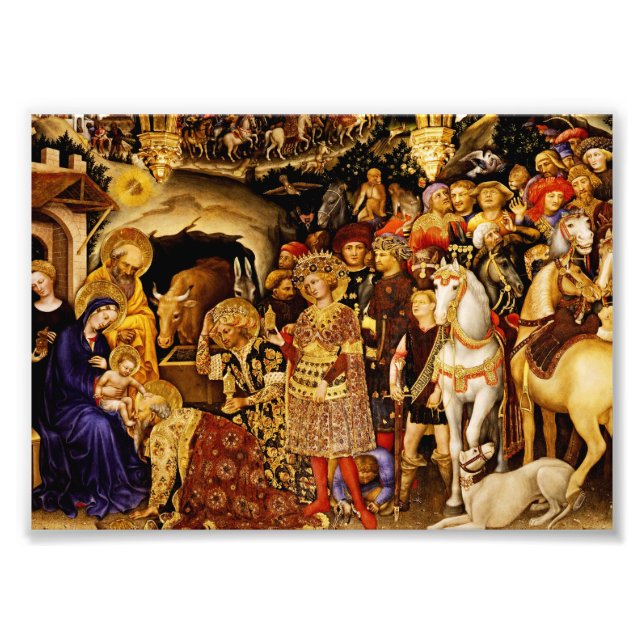 Magi tillbedjan av Gentile da Fabriano Fototryck (Framsidan)