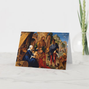 Magi Worship Baby Jesus Helgkort