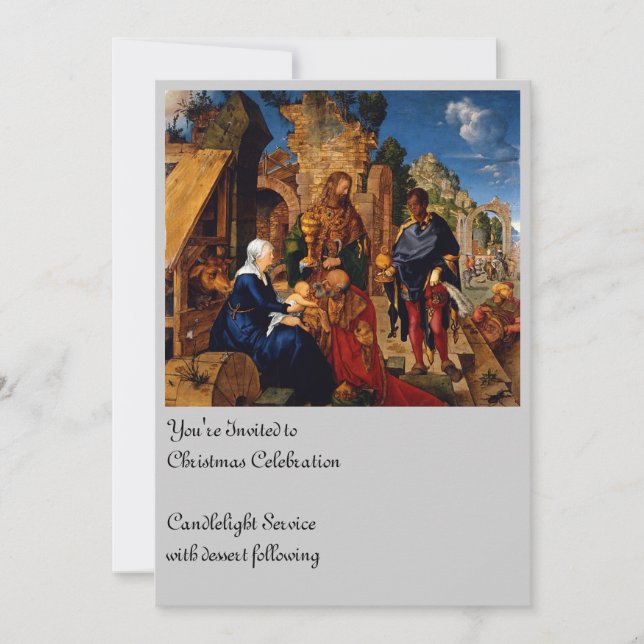 Magi Worship Baby Jesus Inbjudningar (Framsida)
