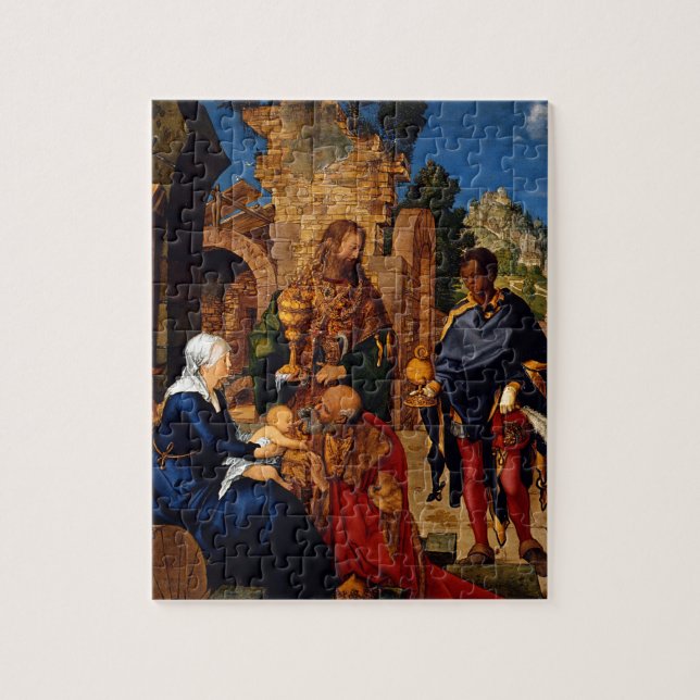 Magi Worship Baby Jesus Pussel (Vertikal)