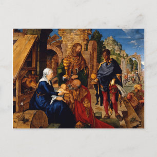 Magi Worship Baby Jesus Vykort