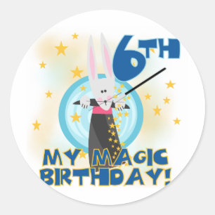 Magic 6e Birthday Tshirts and Gifts Runt Klistermärke