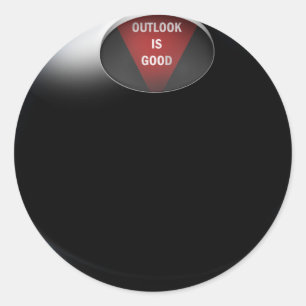 Magic 8 Boll säger: "Outlook är Bra" Runt Klistermärke