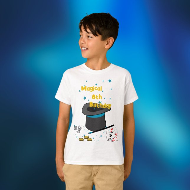 Magic 8th Birthday Temaparty T Shirt (Magical 8th Birthday Theme Party T-Shirt, Birthday Child, Guest of Honor)