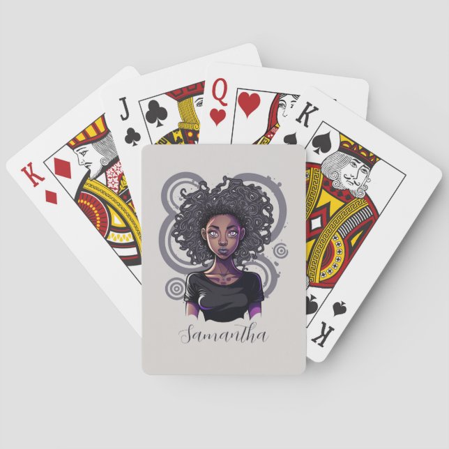 Magic Afro Woman Casinokort (Baksidan)