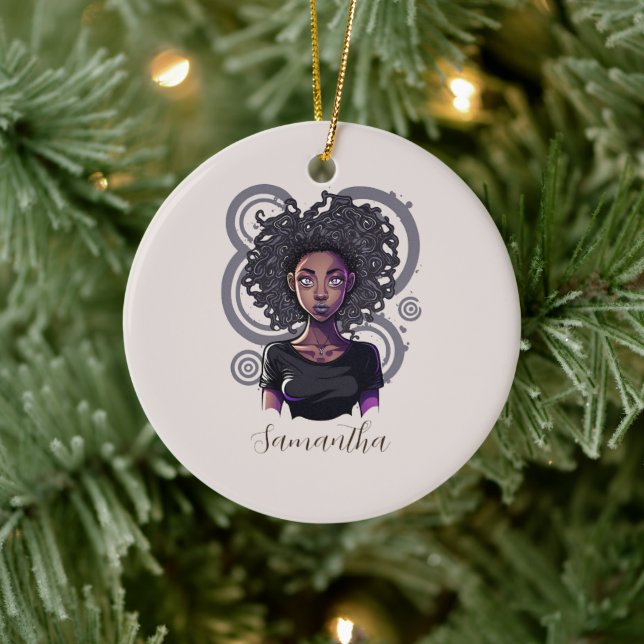 Magic Afro Woman Julgransprydnad Keramik (Träd)