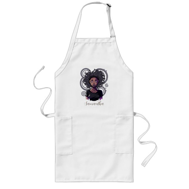 Magic Afro Woman Långt Förkläde (Framsidan)