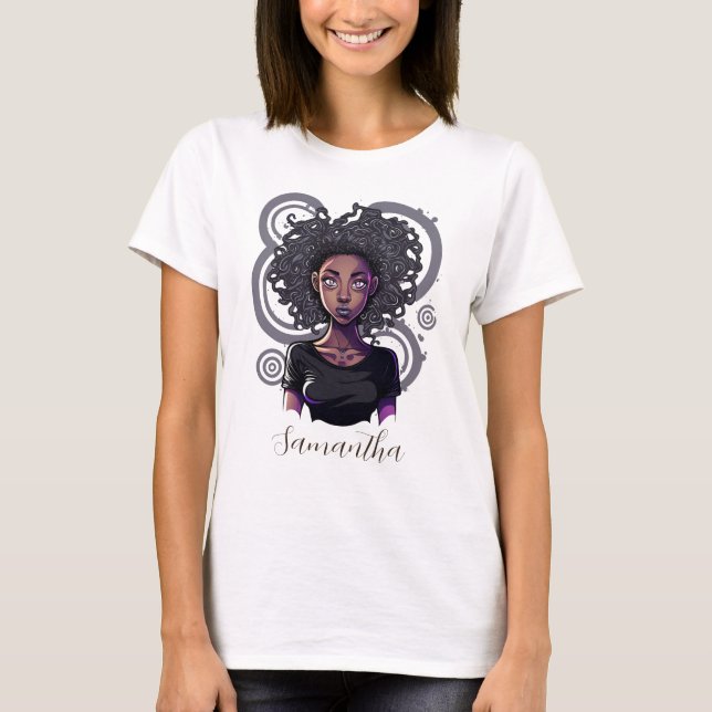 Magic Afro Woman T Shirt (Framsida)