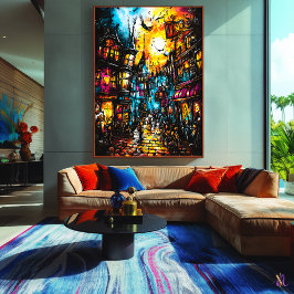 Magic Alley - Fantasy Expressionist Art Poster