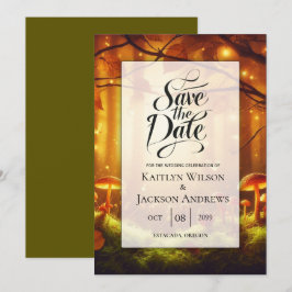 Magic Amber Forest Fairytale Bröllop Spara Datumet