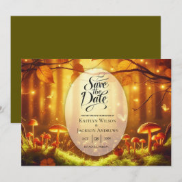 Magic Amber Forest Fairytale Bröllop Spara Datumet