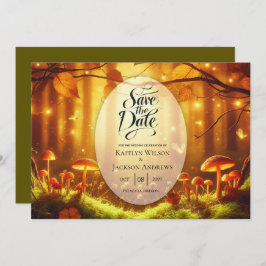 Magic Amber Forest Fairytale Bröllop Spara Datumet