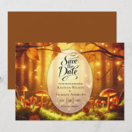 Magic Amber Forest Fairytale Bröllop Spara Datumet