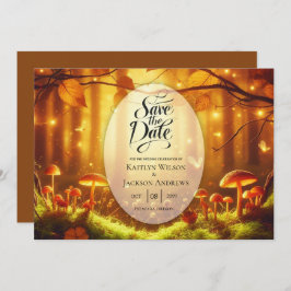 Magic Amber Forest Fairytale Bröllop Spara Datumet