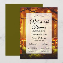 Magic Amber Forest Fairytale Rehearsal Dinner Inbjudningar