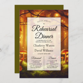 Magic Amber Forest Fairytale Rehearsal Dinner Inbjudningar