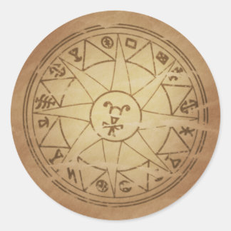 Magic Amulet for Säker Travel Magic Charms Runt Klistermärke