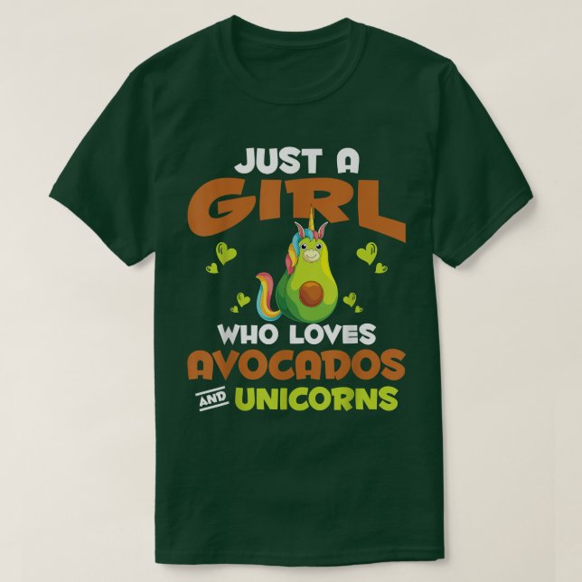 Magic Animal, bara en flicka som Kärlek Avocados o T Shirt (Design framsida)